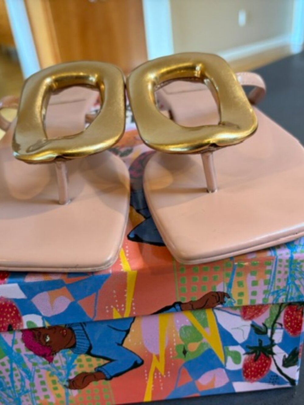 Jeffrey Campbell Linques Sandals, Natural Size 8.5 - Picture 6 of 9